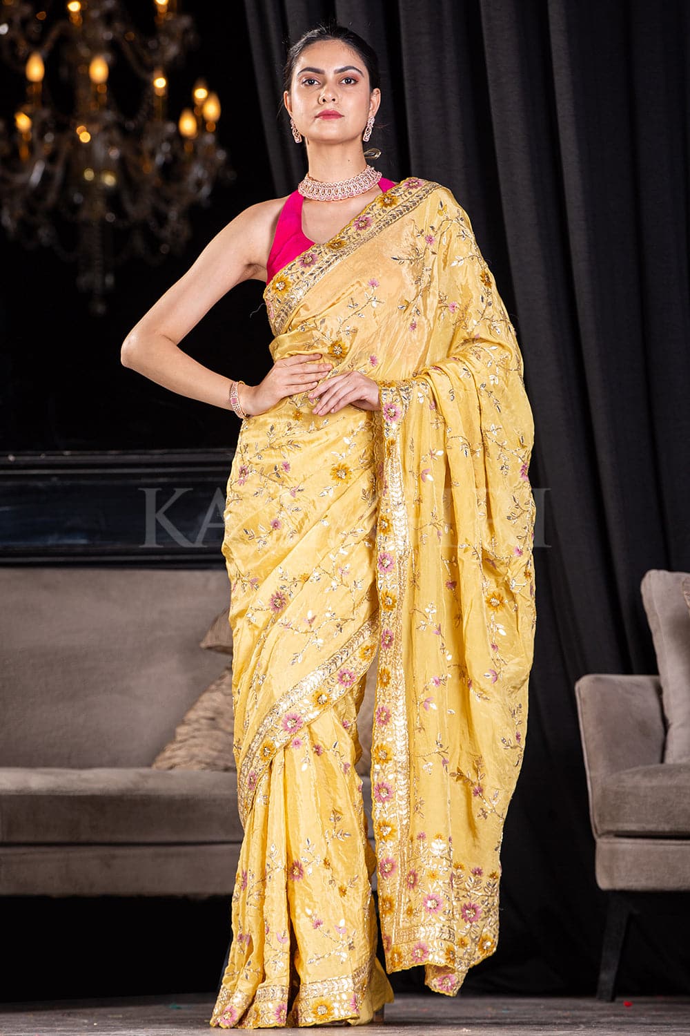 Yellow Sarees | Latest Designer Yellow Saree Haldi Collection Online –  Sunasa