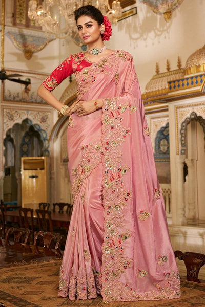 Buy Baby Pink Designer Cotton Silk Saree by Vasu saree Online at Best  Prices in India - Hecmo