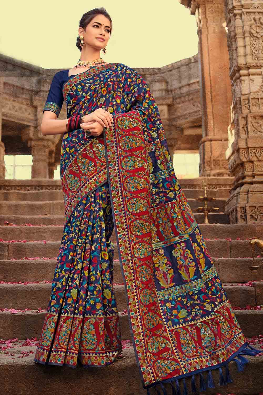 Navy Blue Cocktail Party Wear Designer Saree at Rs 1500 in Surat | ID:  2851241541948