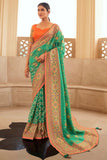 Digital Print Saree Aqua Green Digital Printed Saree saree online