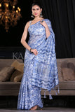 Digital Print Saree Azure Blue Digital Printed Saree saree online