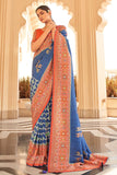 Digital Print Saree Blue Digital Printed Saree saree online