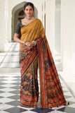 Digital Print Saree Blue Orange Digital Printed Saree saree online