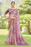 purple digital print saree