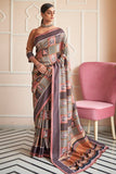 Digital Print Saree Brown Grey Digital Print Saree saree online