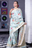 Digital Print Saree Celeste Blue Digital Print Saree saree online