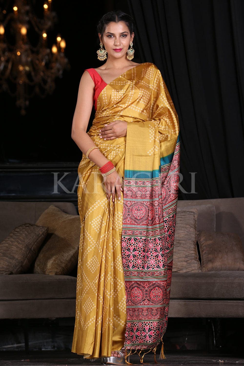 Digital Print Saree Dandelion Yellow Digital Print Saree saree online