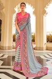 Digital Print Saree Dark Grey Digital Printed Saree saree online