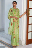 Digital Print Saree Fern Green Digital Print Saree saree online