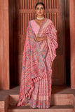 pink digital print saree