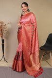 pink digital print saree