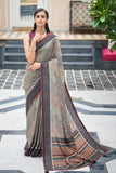 Digital Print Saree Grey Digital Print Saree saree online