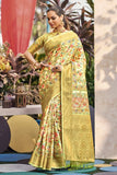 yellow digital print saree