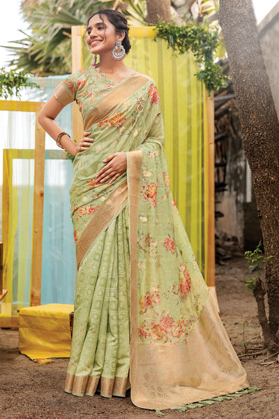 Mint Blue Modal Mukaish Weaving Silk Party Wear Saree | Latest Kurti Designs