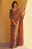 multicolour digital print saree