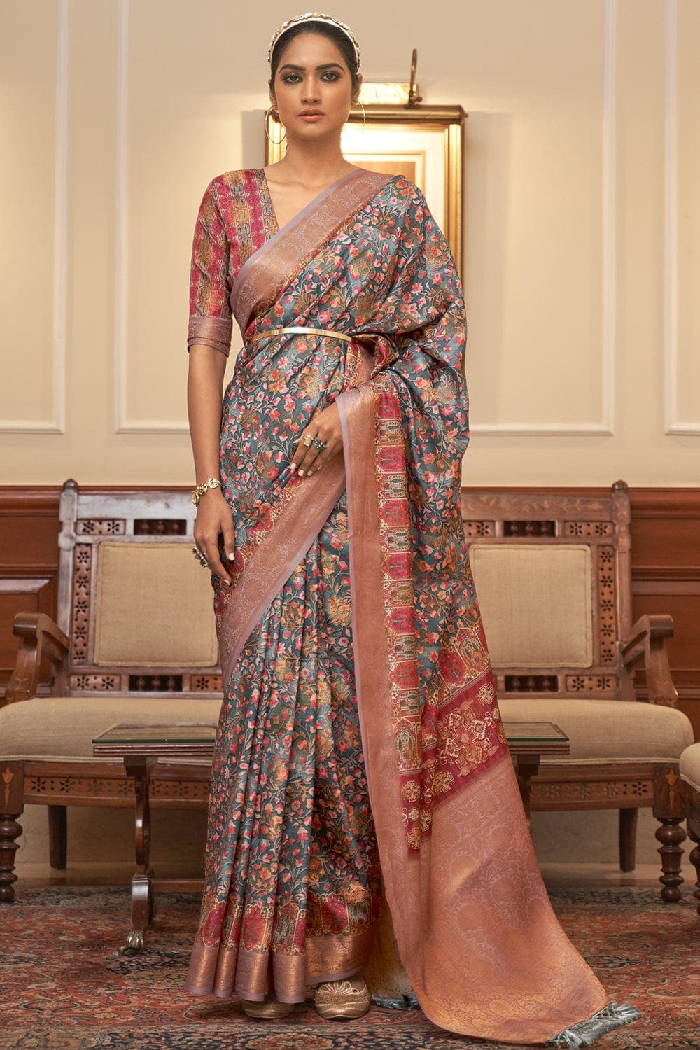 Popular Chanderi Digital Print Saree and Chanderi Digital Print Sari online  shopping