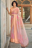 peach digital print saree