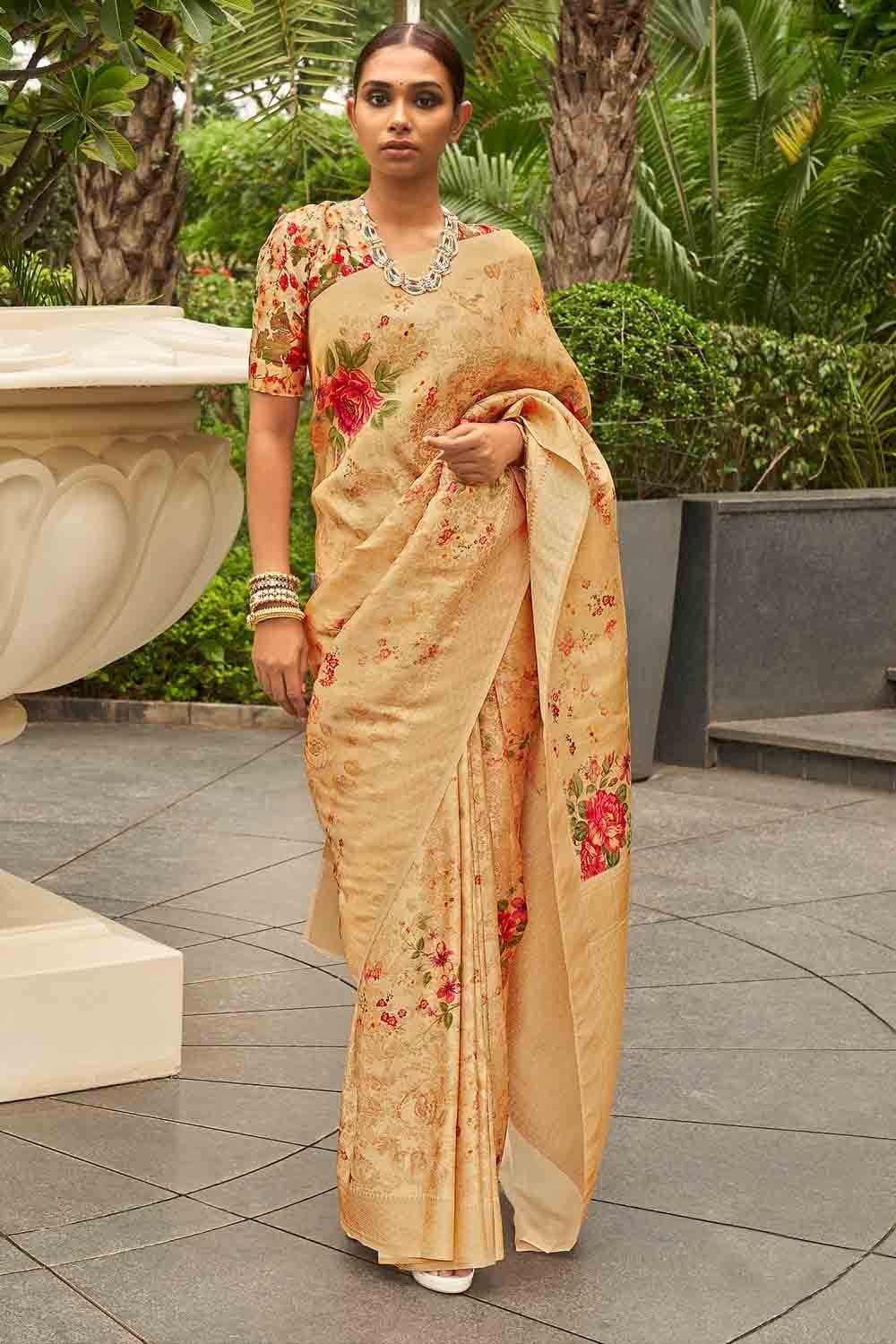 Buy Ethnovog Pink Embroidered Saree Party Wear Online at Best Price |  Cbazaar