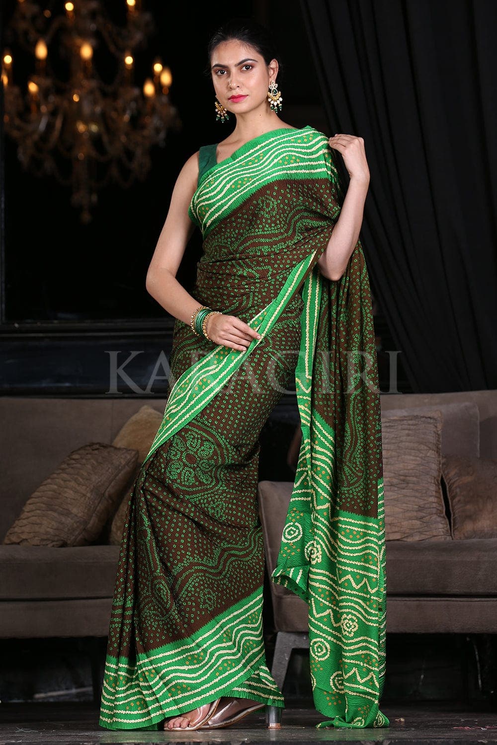 Digital Print Saree Penny Brown Digital Print Saree saree online