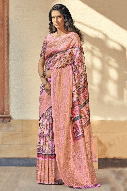 Digital Print Saree Rose Pink Digital Print Saree saree online