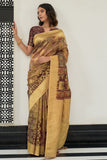 Digital Print Saree Russet Brown Digital Print Saree saree online