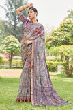 grey digital print saree