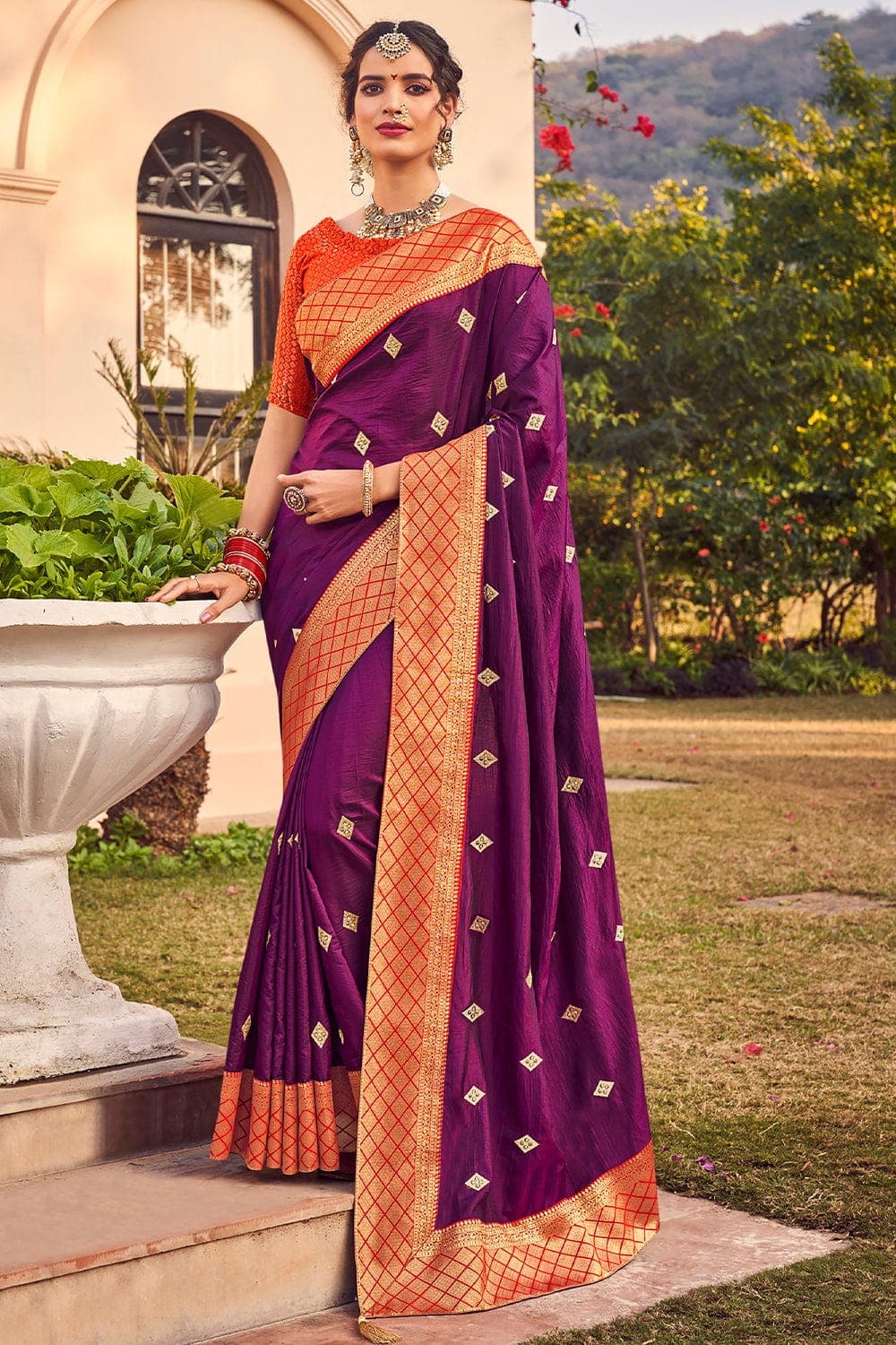 Dola Silk Saree Byzantium Purple Dola Silk Saree saree online