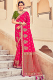 pink dola silk saree