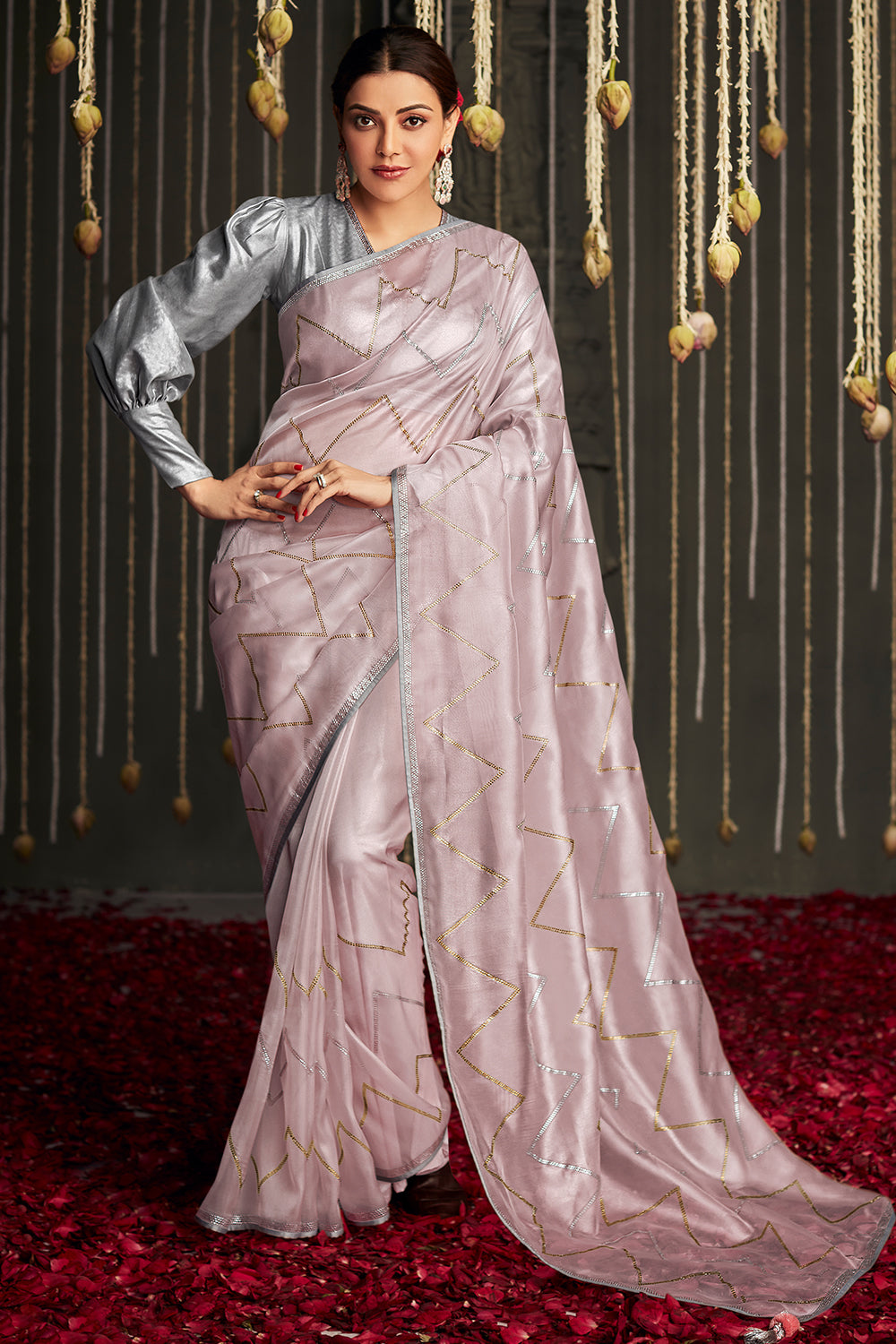 purple dola silk saree