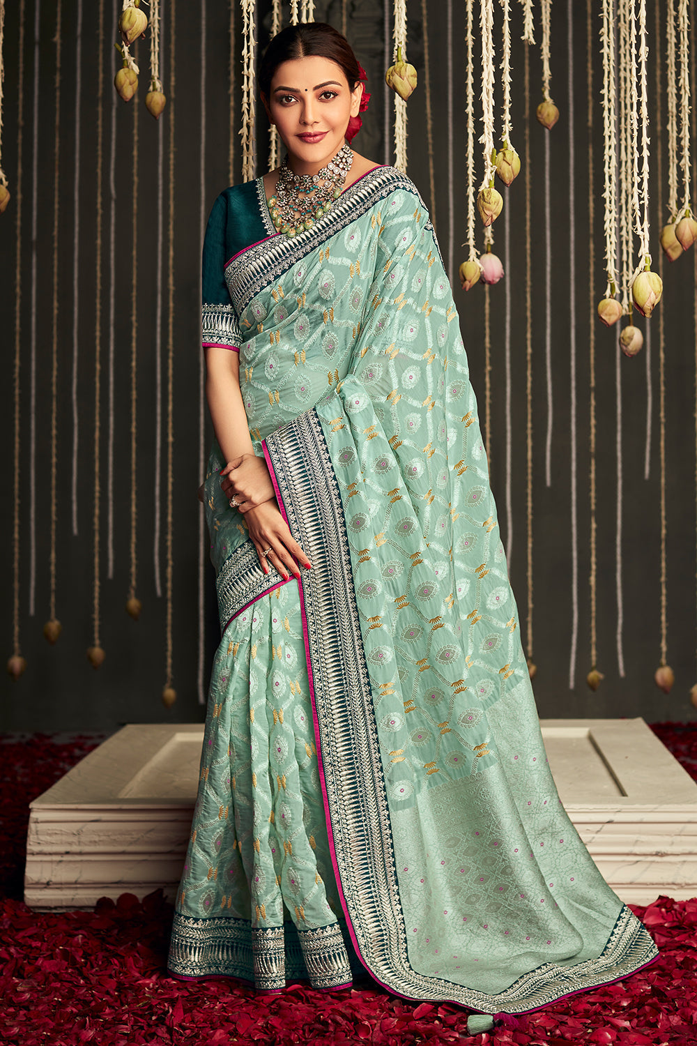 Buy Palladian Blue Banarasi Saree online-Karagiri – Karagiri Global