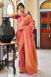 pink silk saree