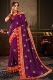 Dola Silk Saree Sangria Purple Dola Silk Saree saree online