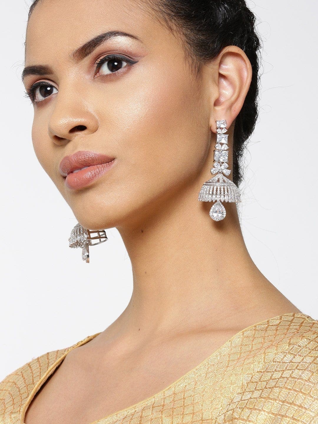 Lovely long ethnic earrings | India beauty women, Beautiful girls dresses,  Indian beauty saree