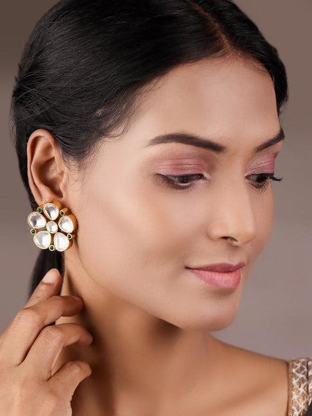 Mizoya Chandra Daana Embossed Stud Earring - Shyle