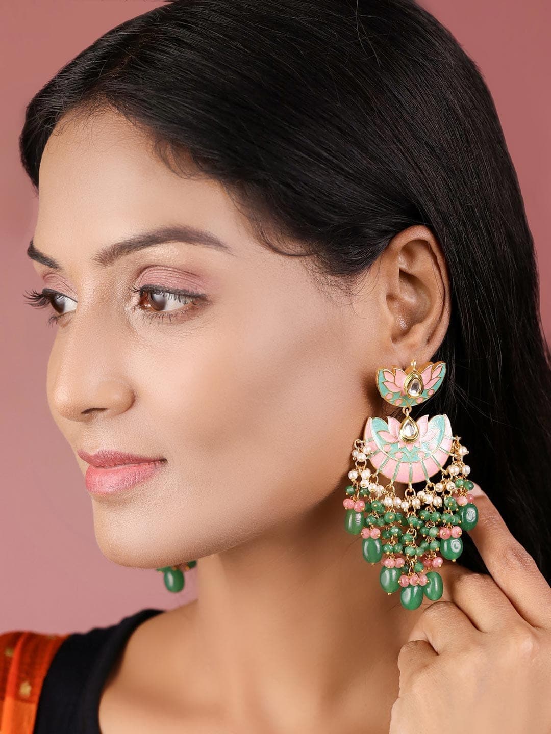 Yellow Chimes Gold-Toned Classic Drop Earrings - Absolutely Desi