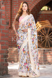 Floral Print Saree Shell Beige Floral Print Saree saree online