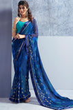 blue georgette saree