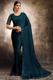 blue georgette saree