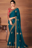 blue georgette saree