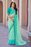 georgette saree, blue saree