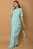 blue georgette saree