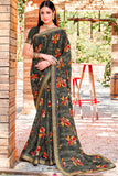 black georgette saree