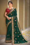 Georgette Saree Cadmium Green Georgette Saree saree online