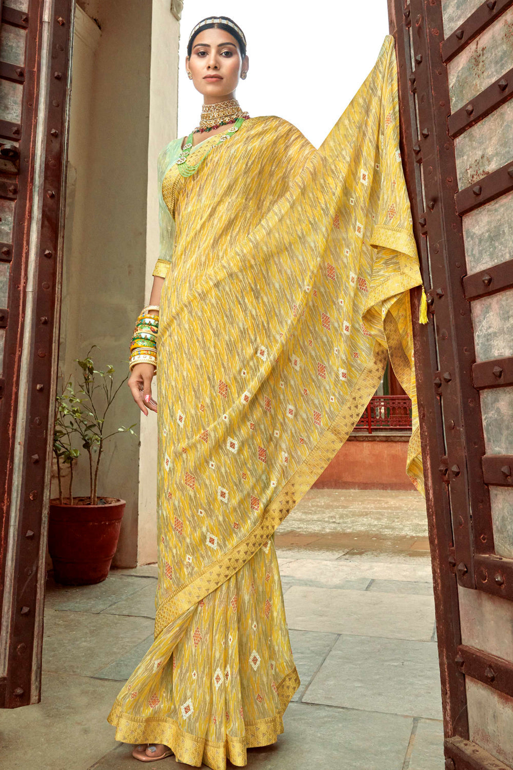 Buy Yellow Soft Assam Silk Saree Online In India | Me99
