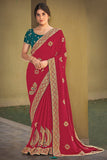 Georgette Saree Cerise Pink Georgette Saree saree online