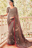 plain georgette saree