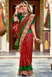 red georgette saree