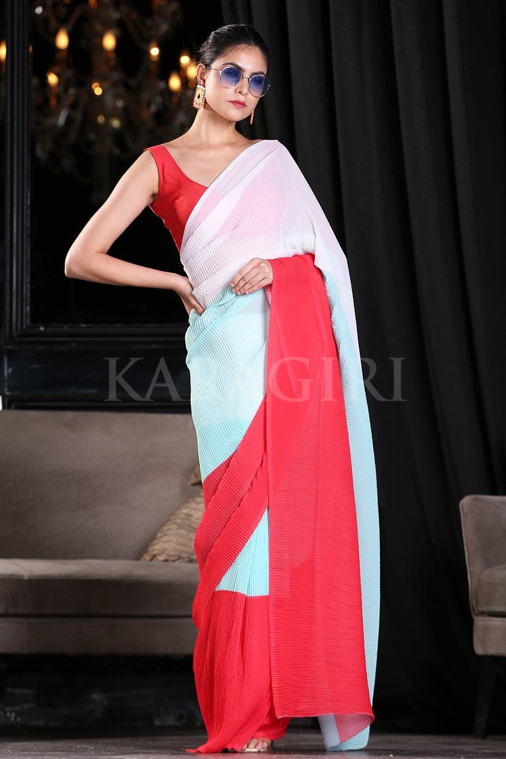 Georgette Saree Eliza's Elegant Multi-coloured Georgette Saree saree online