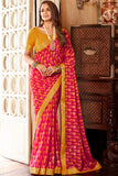 pink georgette saree