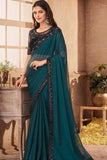 blue georgette saree